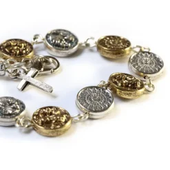 Bracelet-Dizainier finition Argent et Or Antique