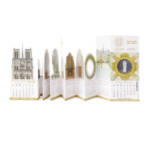 Calendrier 2026 pop up Notre-Dame