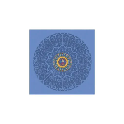 Carte de vœux - Rosace Ouest fond bleu - Notre-Dame de Paris