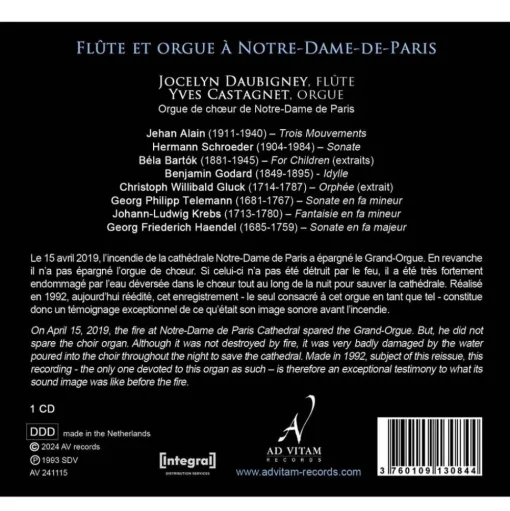 CD Flute et orgue à Notre-Dame
