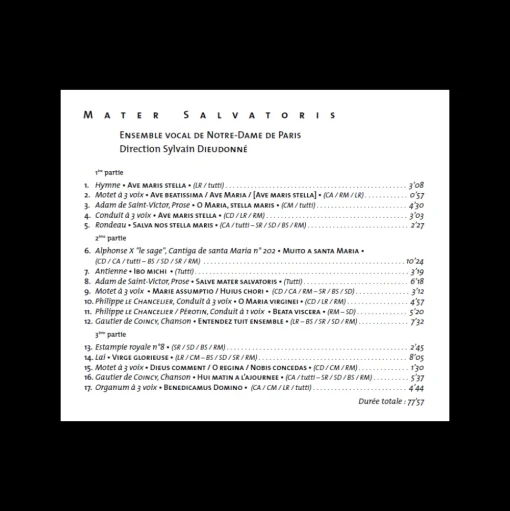 CD Mater Salvatoris pour le Jubilé de Notre-Dame de Paris