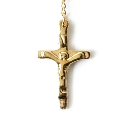 Chapelet acier doré Christ