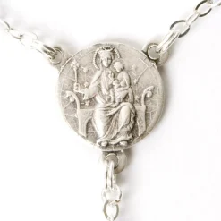 Chapelet Argenté verre bleu clair