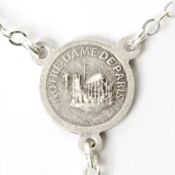 Chapelet Argenté verre bleu clair