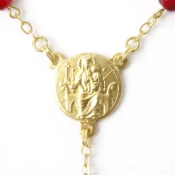 Chapelet Doré perles grenat
