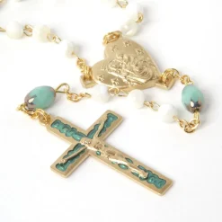Chapelet nacre Notre-Dame turquoise