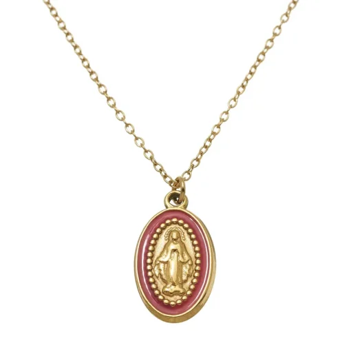 Collier Med miraculeuse fushia