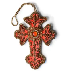 Croix Décoration velours Sienne