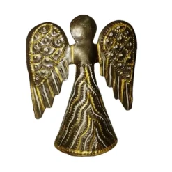 Petit Ange en métal doré, artisanat d'Haïti