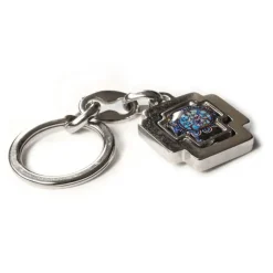 Porte-clés Notre-Dame argenté et vitrail